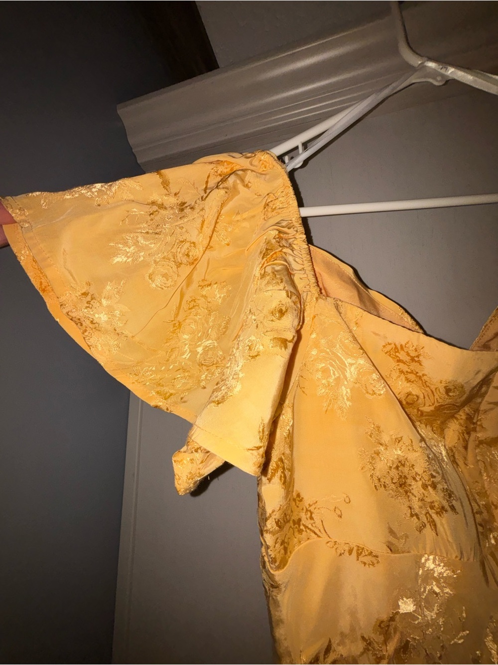 Lulus Elegant Yellow Floral Lace Dress Large - Picture 4 of 4
